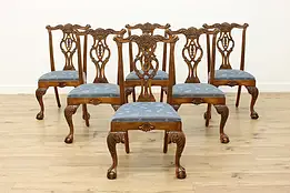Set of 6 Vintage Georgian Claw & Ball Dining Chairs Drexel #59047