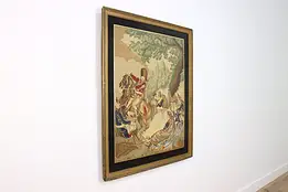 French Military Antique Framed Hand Woven Tapestry 35.5" #57504