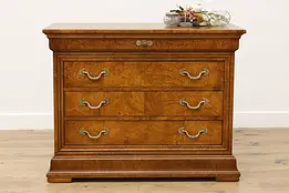 French Empire Ash Burl Chest or Dresser Henredon Charles X #58646