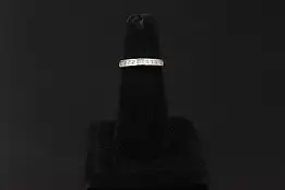 D'Joy 925 Sterling Silver Emerald Cut Pavé Band Ring Size 7 #58687