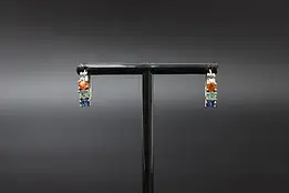 Sterling Silver Multi-Color CZ Hoop Earrings #59135