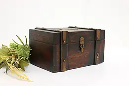 Art & Crafts Antique Oak Humidor or Chairside Jewelry Table  #57170