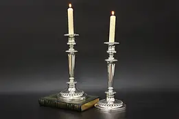 Pair of Georgian Antique English Silverplate Candlesticks #59143