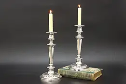 Pair of Georgian Antique English Silverplate Candlesticks #54513