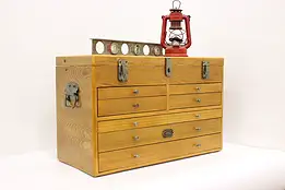 Farmhouse Oak Jewelry, Collector or Tool Chest Thomas Series #57209