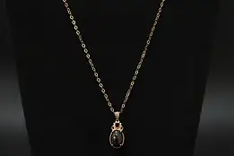 Rose Gold Sterling Silver 20" Necklace w/ Stone Pendant #59160