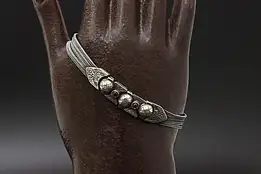 Sterling Silver & Red CZ Gems Multi-Strand 7" Bracelet #58511