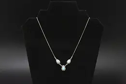 Sterling Silver & Pale Blue Stone 17" Necklace #58516