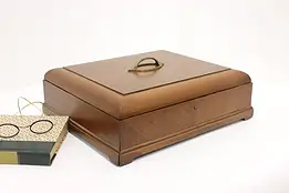 Art Deco Vintage Walnut & Birch Cigar Jewelry or Trinket Box #58226
