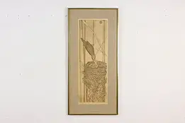 Reed Warbler Bird Numbered Print 1976 Bethia Brehmer 30" #58409