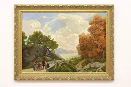 Return from the Fields Original Antique Painting, Aureli 43" #57500