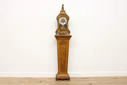 Versailles Ormolu & Marquetry Clock, Stand, Brass Cherub 93" #55854