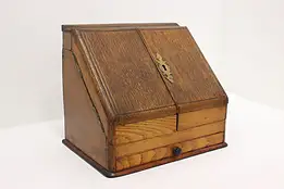 Georgian English Antique Oak Desktop or Travel File Cabinet #57192