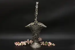 Victorian Antique Silverplate Basket Vase Grapes Barbour #58037