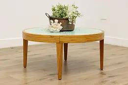 Midcentury Modern Vintage Oak & Mosaic Tile Top Coffee Table #59140