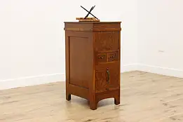 Craftsman Antique Lift Top Automatic Office Oak File Cabinet #58564