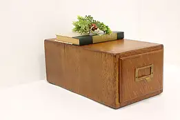 Arts & Crafts Antique Oak Desktop Card File w/ Folders, Shaw #58771