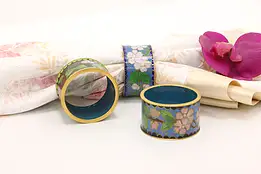 Set of 3 Vintage Chinese Cloisonne Enamel Napkin Rings #57556