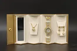 Gold Wash Stainless Steel 4 Pc Jewelry Set, Presentation Box #58180