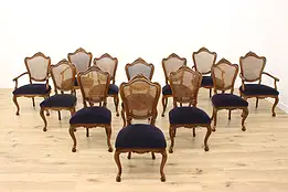 Set of 12 Country French Vintage Birch Dining Chairs Karges #57561
