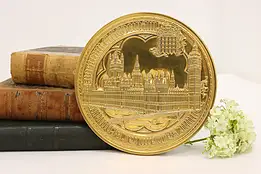 British Vintage Gold Parliament Souvenir Medallion 6.5" #58776