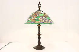 Art Nouveau Antique Dragonfly Stained Glass Shade Table Lamp #59085