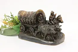 Covered Wagon Pioneer Vintage Copper Bookend Sculpture Dodge #59573