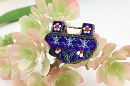 Chinese Antique Cloisonne Enamel & Brass Pendant or Buckle #59695