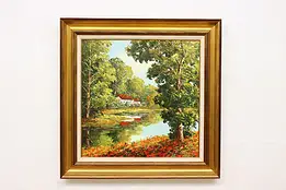 Summer Home Vintage Original Oil Painting Corthouts 39.5" #59423