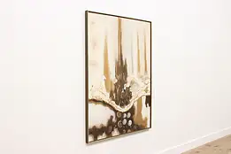 Abstract Earth Form Vintage Original Oil Painting Wolff 55" #59765