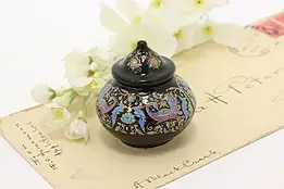 Asian Vintage Hand Painted Ceramic Office Inkwell, Peacocks #59374