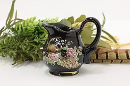 Asian Vintage Hand Painted Ceramic Mini Pitcher, Peacocks #59375