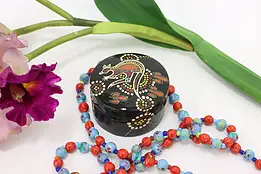 Australian Vintage Painted Aboriginal Paper Mache Jewel Box #59381