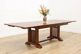 Craftsman Vintage Ash 8' Dining Table, 3 Leaves, Nichols #59677