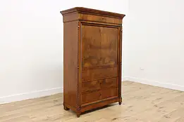 Biedermeier Antique Walnut Drop Front Library Secretary Desk #58909