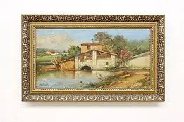 Countryside Villa Antique Original Oil Painting Marti 25" #59835