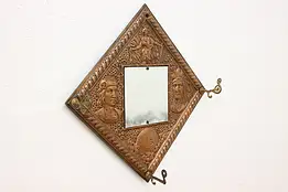 Victorian Antique Columbus & Indian Hat Wall Rack & Mirror #59855
