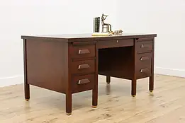 Traditional Vintage Walnut Office or Library Executive Desk #60140