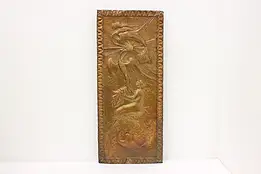 Bali Vintage Embossed Copper Plaque, Goddess & Peacocks 26.5" #59854