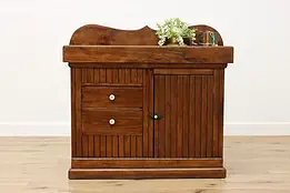 Farmhouse Antique Pine Kitchen Pantry Dry Sink Cabinet #59501