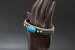 Navajo Style Sterling Silver & Turquoise Cuff Bracelet #60068
