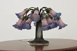 Art Nouveau Vintage Blown Glass Shades Dragonfly Table Lamp #59108