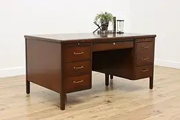 Traditional Vintage Oak Office or Library Writing Desk North #59693