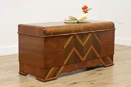 Art Deco Waterfall Vintage Cedar Lined Blanket Chest, Lane #60143