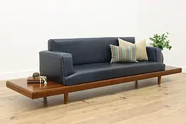 Midcentury Modern Vintage Leather Sofa or Couch & End Tables #60446