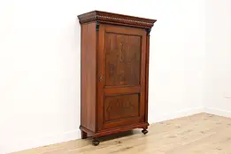 Victorian Farmhouse Antique Pine Armoire or Linen Closet #60326