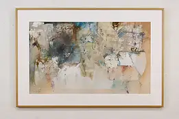 Abstract Vintage Original Watercolor Painting Wilson 61.5" #60489