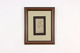 Thank You Card Vintage Framed Pencil Drawing, Coffin16.5" #57927
