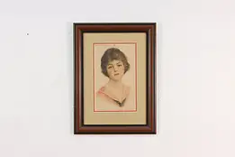 The Prudential Girl Antique Framed Print Coffin 18.5" #57928