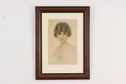 Insurance Advertisement Woman Antique Print Coffin 18.5" #57929